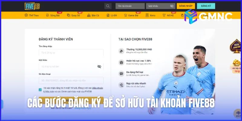 Các bước đăng ký để sở hữu tài khoản tại nhà cái
